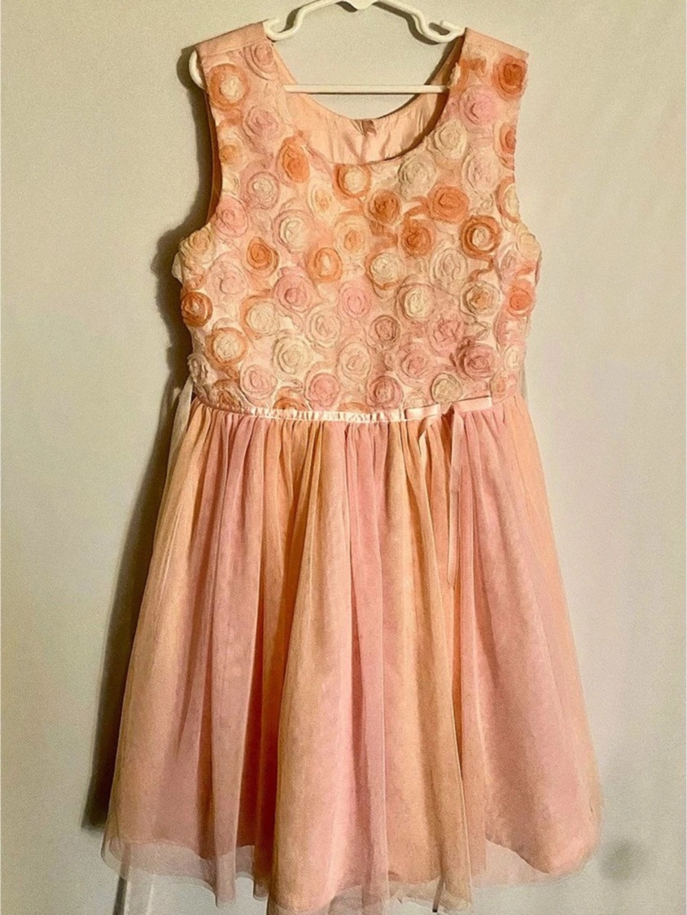 Toni Michelle Girls Floral Tulle Dress in Pink & Orange